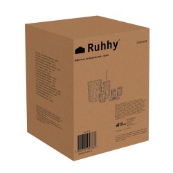 ZESTAW AKCESORIÓW ŁAZIENKOWYCH - CZARNY RUHHY 24636