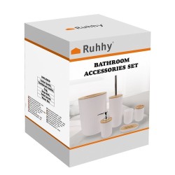 ZESTAW AKCESORIÓW ŁAZIENKOWYCH - BIAŁY RUHHY 24635