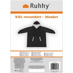 BLUZA XXL - KOC CZARNY RUHHY 24403 - KOMFORT I CIEPŁO