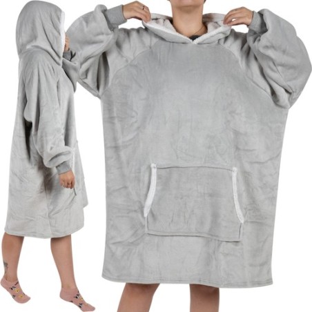 BLUZA XXL - KOC SZARY RUHHY 24402 - IDEALNA NA CHŁODNE DNI