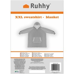 BLUZA XXL - KOC SZARY RUHHY 24402 - IDEALNA NA CHŁODNE DNI