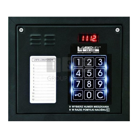 CP-3100NP-BLACK Panel audio z mini listą lokatorów i czytnikiem RFID, kolor czarny, Laskomex