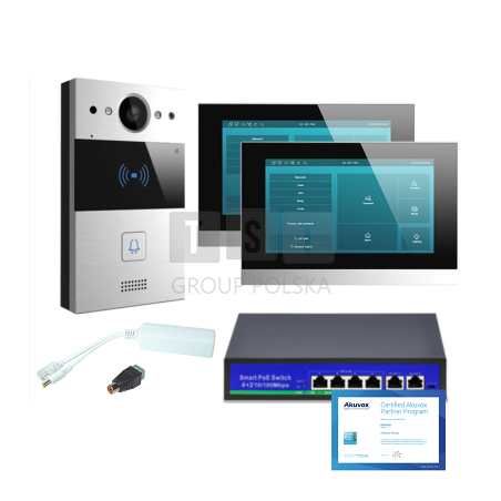 Akuvox -  Zestaw wideodomofonowy jednorodzinny SIP 2 monitory