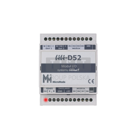 BIBI-D52 Mod rozszerzeń (8 wej,2 wyj), R485