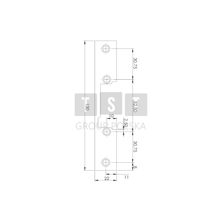 YFP130G Płaskownik montażowy 130mm, szary