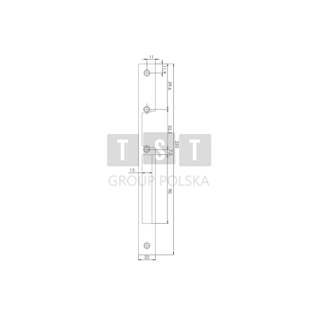 YFP250B Płaskownik montażowy 250mm, brąz
