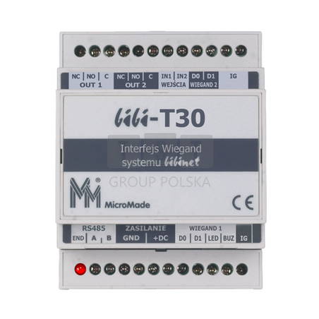 BIBI-T30 Terminal do czytników z interfejsem Wiegand'a, interfejs RS485