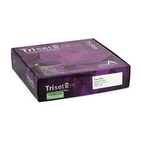 113PE-100/TRISET Przewód koncentryczny żelowany TV-SAT TRISET-113, 100m, klasa A