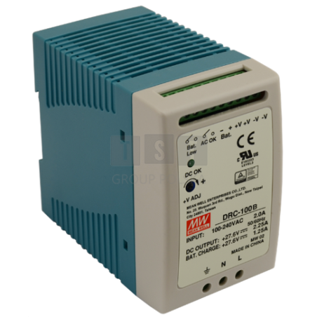 DRC-100B Zasilacz na szynę DIN, DRC 27.6V/100W/2.25A/1.25A, MEAN WELL