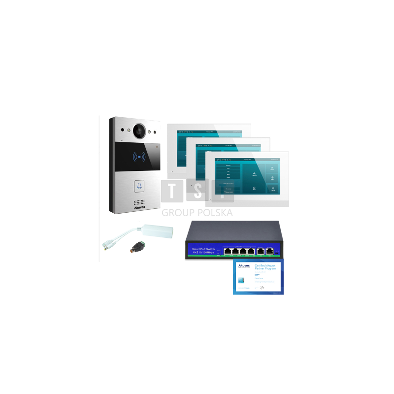 Akuvox zestaw jednorodzinny 3 monitory C313