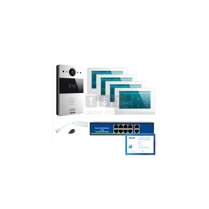 Akuvox zestaw jednorodzinny 4 monitory C313