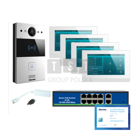 Akuvox zestaw jednorodzinny 4 monitory C313