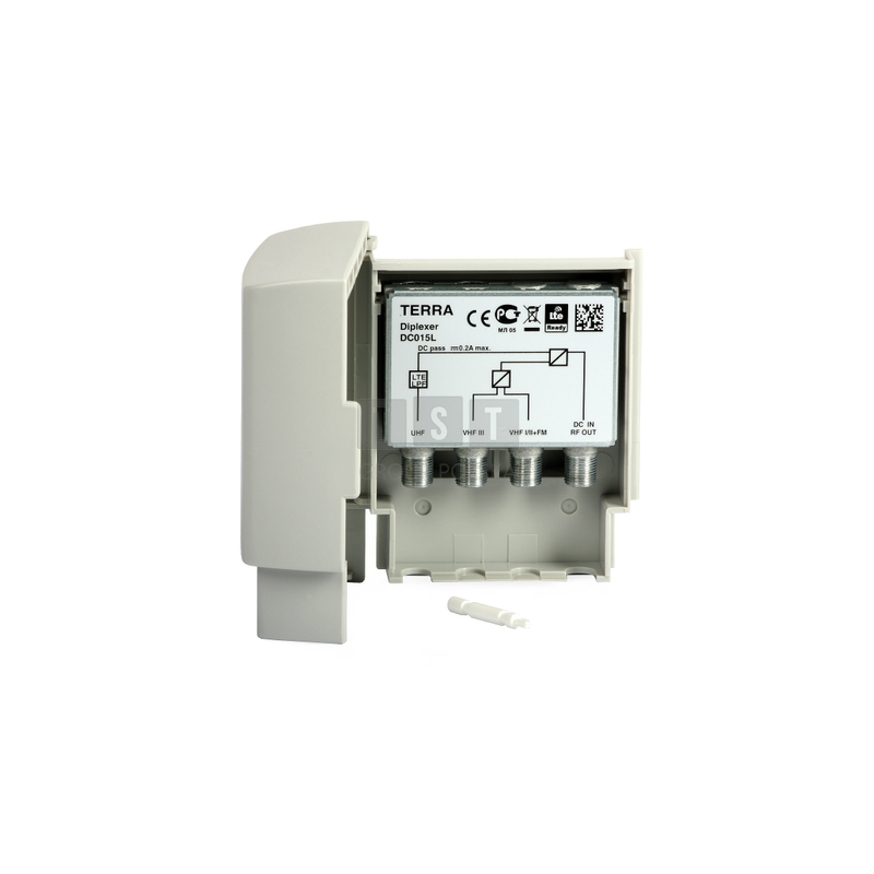 DC015L/TERRA Zwrotnica antenowa DC015L Terra VHFI/II+FM-VHFIII-UHF, 3 wej./1 wyj.