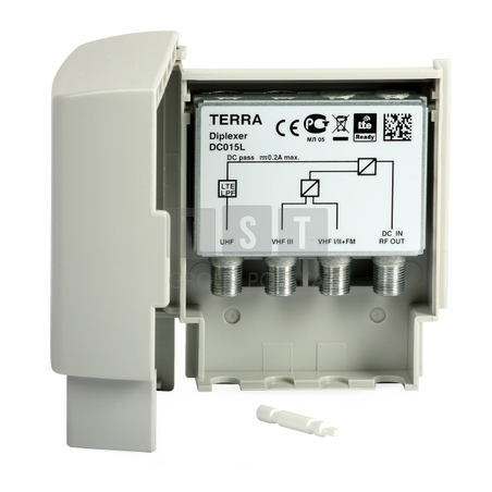 DC015L/TERRA Zwrotnica antenowa DC015L Terra VHFI/II+FM-VHFIII-UHF, 3 wej./1 wyj.