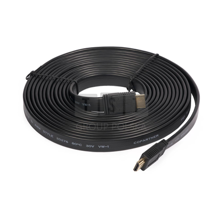 HDMI-S5P Kabel HDMI-HDMI 5m płaski, v1.4, Ethernet, FullHD