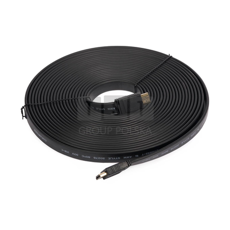 HDMI-S10P Kabel HDMI-HDMI 10m płaski, v1.4, Ethernet, FullHD