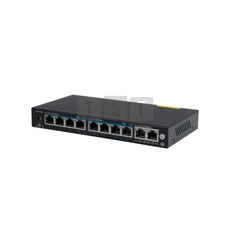 VONT-SP2108 Switch OPTIVA Gigabit Ethernet, 8 portów GE PoE/PoE+, 2 porty GE Uplink, niezarządzalny, 48V DC