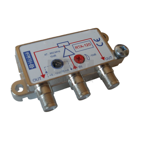 RTA-120 Rozgałęźnik aktywny 1/2, wbudowane regulowane tłumiki , TELMOR