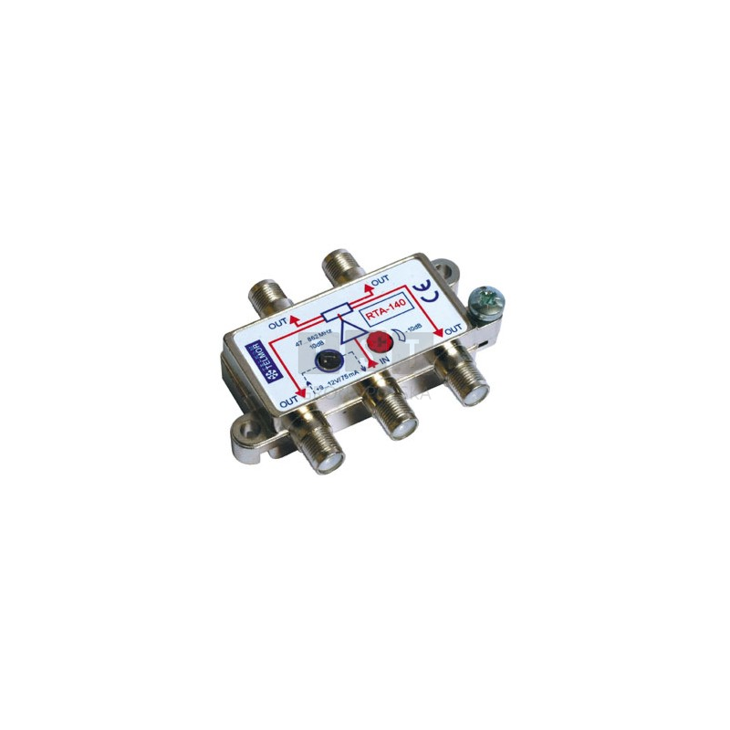 RTA-140 Rozgałęźnik aktywny 1/4, wbudowane regulowane tłumiki , TELMOR