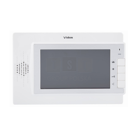 M320W Monitor głośnomówiący 7", sterowanie ryglem i brama automatyczną, biały, VIDOS