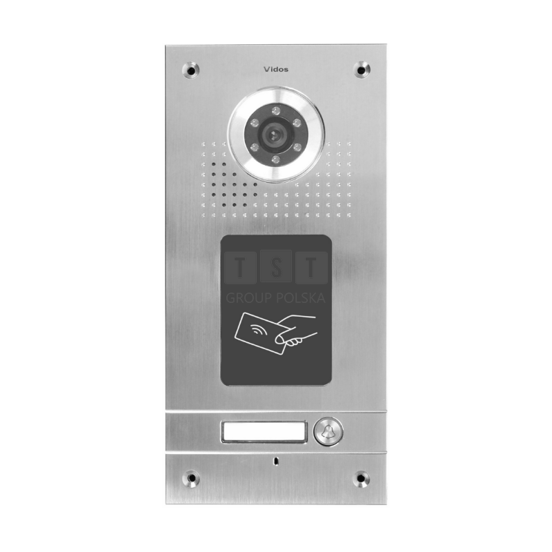 S561A Bramofon 1-przyciskowy, podtynkowy lub natynkowy, wandaloodporny, VIDOS