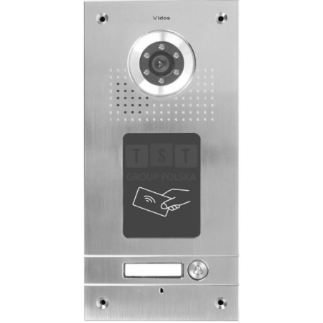 S561A Bramofon 1-przyciskowy, podtynkowy lub natynkowy, wandaloodporny, VIDOS