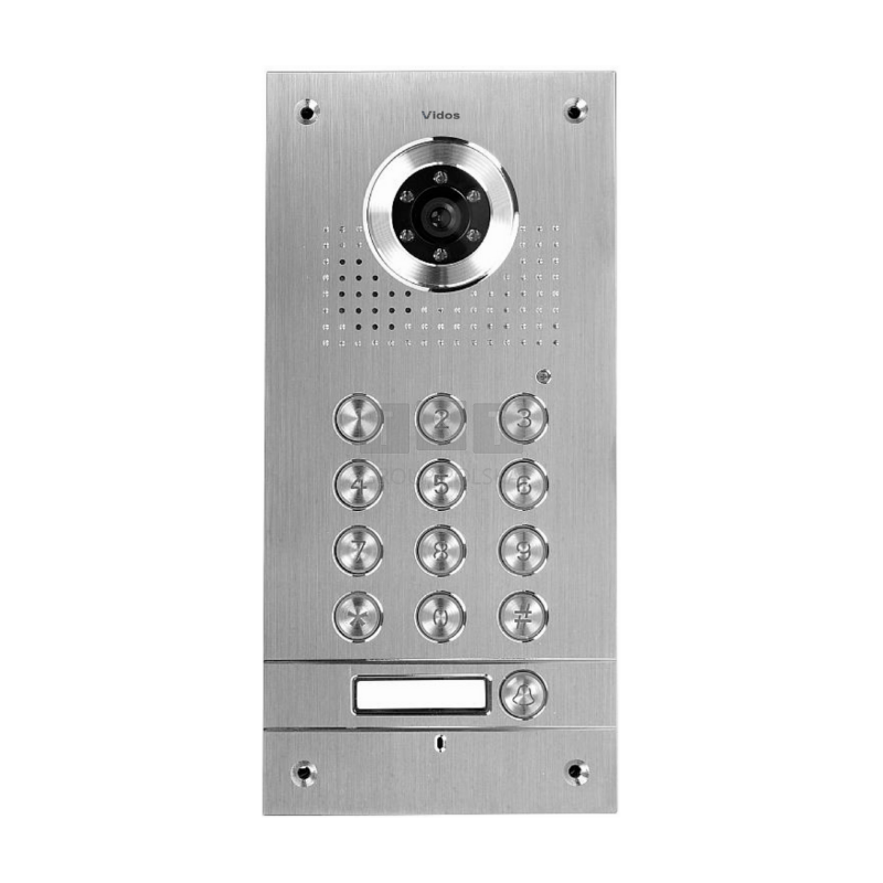 S561D Bramofon 1-przyciskowy, podtynkowy lub natynkowy, wandaloodporny, szyfrator, VIDOS