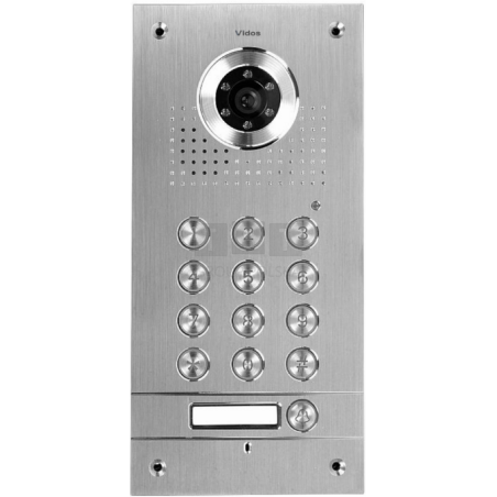 S561D Bramofon 1-przyciskowy, podtynkowy lub natynkowy, wandaloodporny, szyfrator, VIDOS