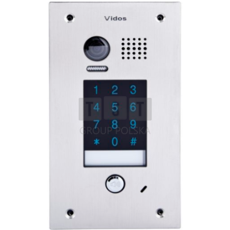 S1401D Bramofon cyfrowy 1-przyciskowy, podtynkowy, kamera 2 Mpix, szerokokątny, szyfrator, VIDOS DUO