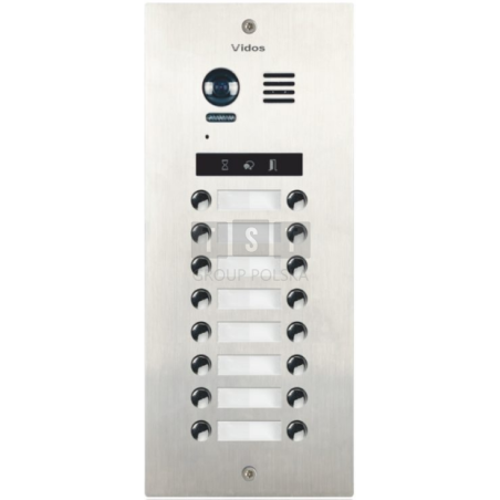 S1516 Bramofon cyfrowy 16-przyciskowy, podtynkowy, kamera 600 TVL, szrokokątny, 1 wyjście, IP54, VIDOS DUO
