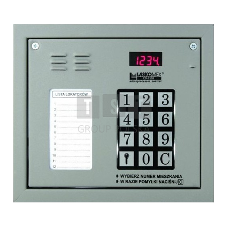 CP-2502NR-SILVER Panel audio z mini listą lokatorów i z czytnikiem kluczy RFID, kolor srebrny, Laskomex