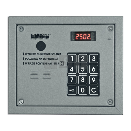 CP-2503R-SILVER Panel audio z czytnikiem kluczy RFID, możliwość montażu modułu KAM-3P, Laskomex