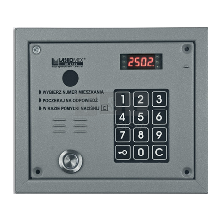 CP-2503TP-SILVER Panel audio, podświetlana klawiatura, możliwość montażu modułu kamery, kolor srebrny, Laskomex