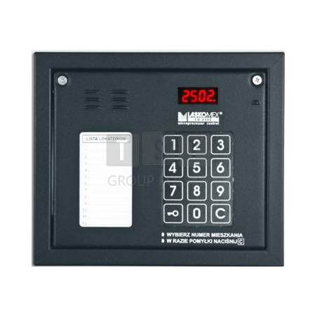 CP-2502NP-BLACK Panel audio z mini listą lokatorów, kolor czarny, Laskomex