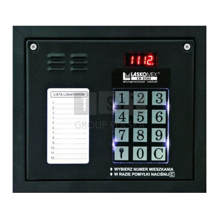 CP-2502NR-BLACK Panel audio z mini listą lokatorów i z czytnikiem kluczy RFID, kolor czarny, Laskom