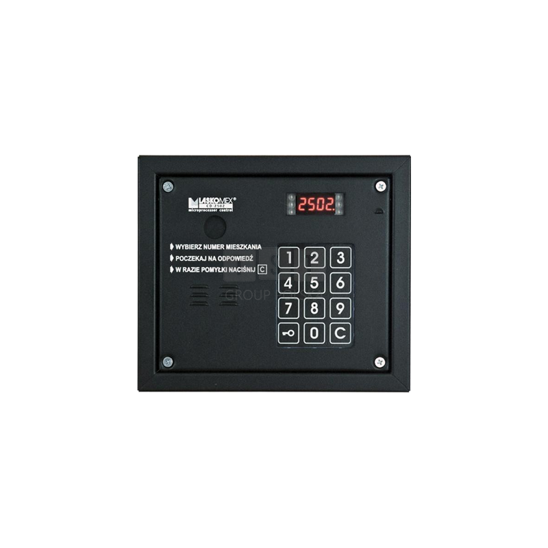 CP-2503R-BLACK Panel audio z czytnikiem kluczy RFID, możliwość montażu modułu KAM-3P, Laskomex