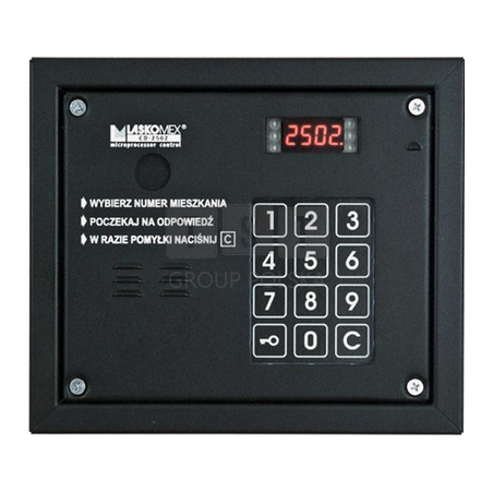 CP-2503R-BLACK Panel audio z czytnikiem kluczy RFID, możliwość montażu modułu KAM-3P, Laskomex