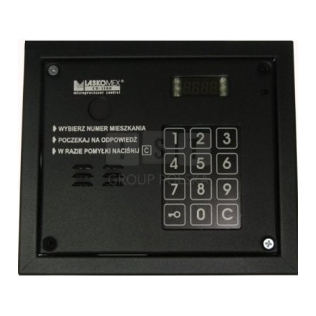 CP-3103R-BLACK Panel audio z czytnikiem RFID, kolor czarny, 4 wejścia, maksymalnie 64 klatki, Laskomex