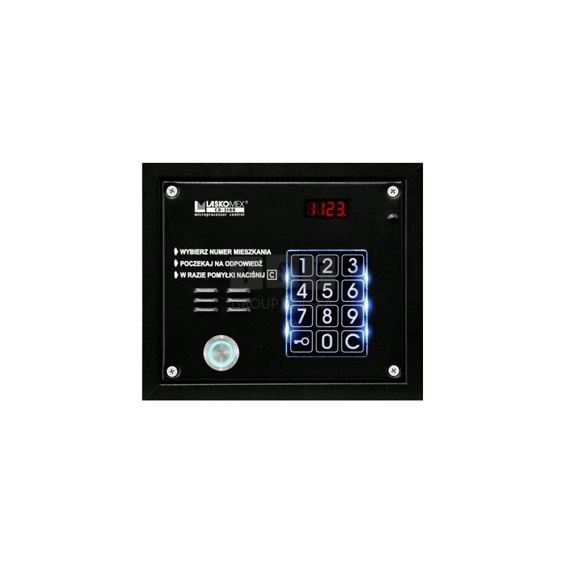 CP-3103TP-BLACK Panel audio z czytnikiem kluczy "Dallas", kolor czarny, 4 wejścia, maksymalnie 64 klatki, Laskomex