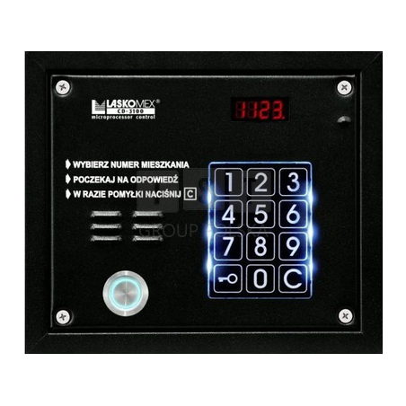CP-3103TP-BLACK Panel audio z czytnikiem kluczy "Dallas", kolor czarny, 4 wejścia, maksymalnie 64 klatki, Laskomex