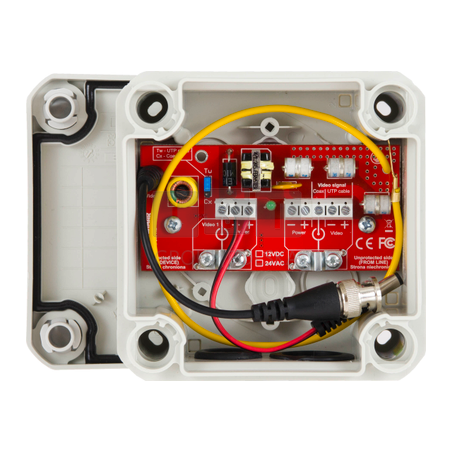 BOX HD-1-EXT/24VAC Kompaktowe zabezpieczenie punktu kamerowego, IP66, ANALOG, zabezpieczenie antyprzepięciowe, 24VAC