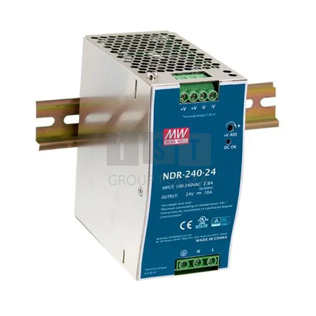 NDR-240-24 Zasilacz na szynę DIN, 24V/240W/10A