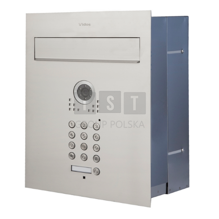 S561D-SKP Skrzynka jedno wrzutowa, przelotowa na listy  z wbudowanym wideodomofonem 1 - przyciskowym, Vidos