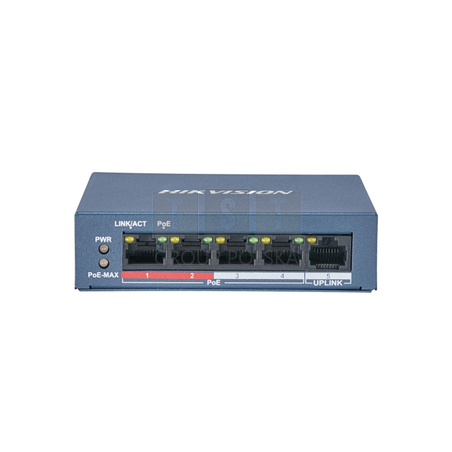 DS-3E0105P-E/M Switch 4xPoE, 1xUpLink, 100Mbps