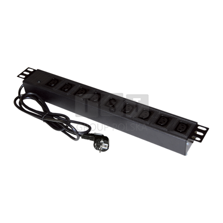 PZ011 Listwa zasilająca 19" gniazdo 9 x IEC320 C13 wtyk CEE 7/7
