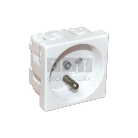 PZ01B Gniazdo elektryczne 45x45, białe - 2P+Z
