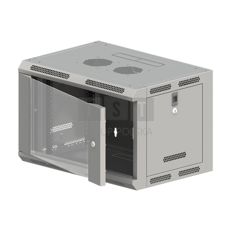 SW-6U-600-500-N-DSJ-OP-RP-B-S Szafa wisząca 19" 6U 600x500