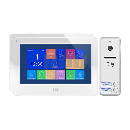 OR-VID-EX-1064/W Zestaw wideodomofonowy dwurodzinny Orno Felis Memo