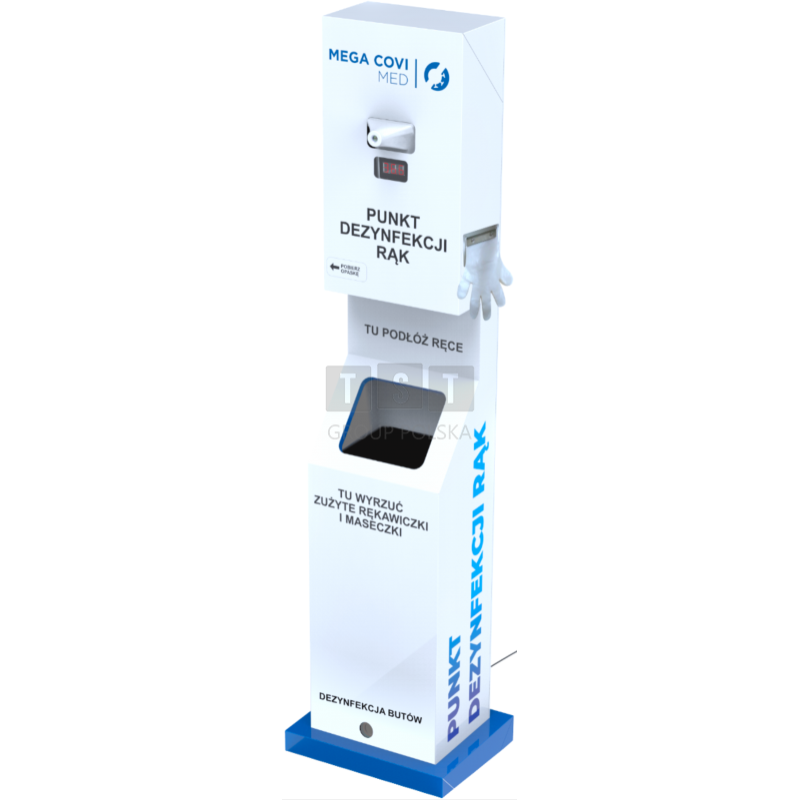 Słupek zabudowany do dezynfekcji i pomiaru temperatury Słupek zabudowany do dezynfekcji i pomiaru temper.