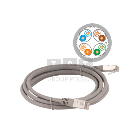 KKS6ASZA1.0 Patchcord S/FTP kat.6A LSOH 1.0m szary